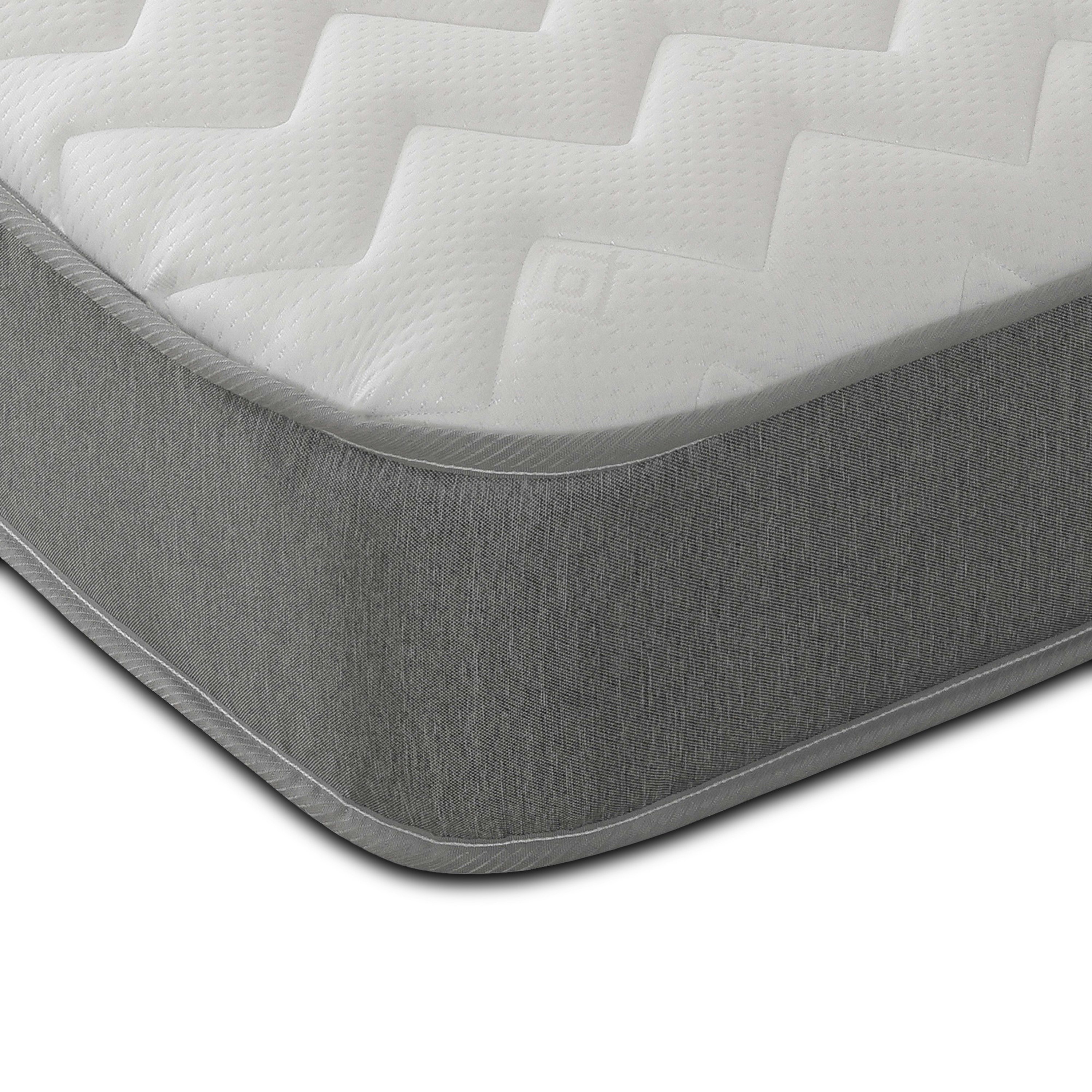 Zig Zag Hybrid Pressure-Relieving Memory Foam Comfort - 19cm Deep, Soft Firmness | Grey | Single