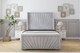 image 1 of Sloomy Rutherford Silver Naples Bed Frame With 50"  Upholstered Wingback Headboard 4'6 Double