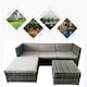 image 5 of Alivio 3 Seater Rattan Corner Sofa Set, 3 Piece PE Rattan Garden Furniture Set with Coffee Table Grey