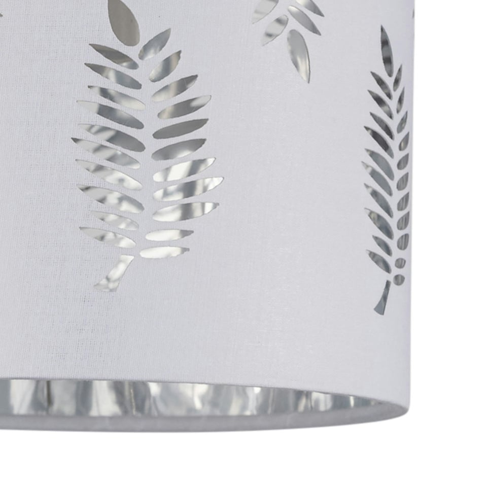 image 1 of Fern - White Cut Out 15.5cm Table Lamp Shade White | Silver