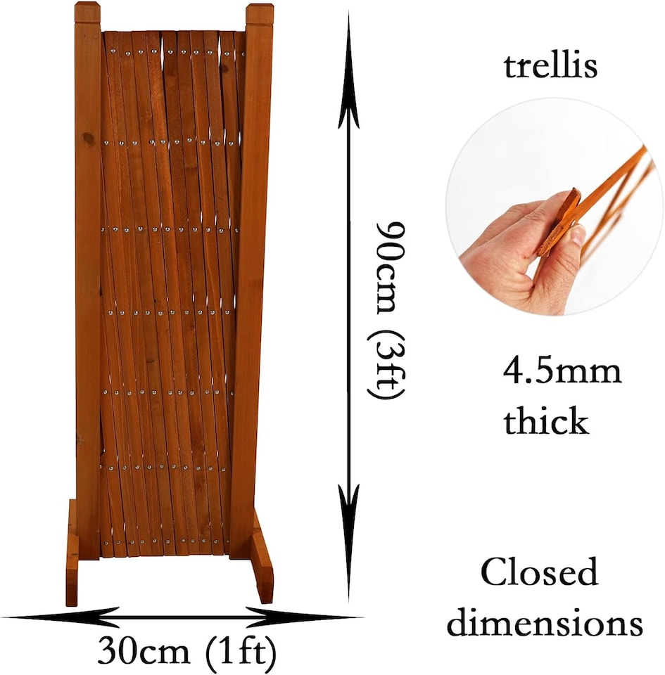 image 1 of Actiasgear - Expanding Wooden Trellis Fence Freestanding Garden Screen Divider Portable 6ft