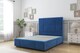 image 1 of Sloomy Lisbon Navy Plush Divan Bed Base No Drawers With 26 Inch Strutted Headboard & 12 Inch Matching Footboard | Blue | Navy | Small Double | 1