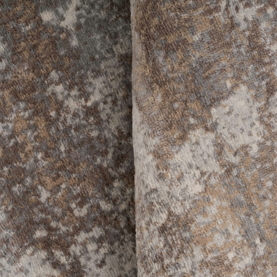 image 1 of KUKOON Neutral Beige Distressed Abstract Runner Rug 60cm x 240cm