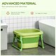 image 3 of HOMCOM Foldable Baby Bathtub for Newborns Infants Toddlers w/ Stool - Green