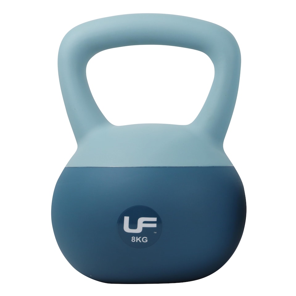 image 1 of Urban Fitness Dual Soft Kettlebell, Soft-Touch Base For Floor Protection, Comfortable Grip Design For Strength Sraining And Home Workouts, Durable Shell, 8kg, Blue