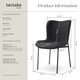 image 6 of Dining Chair Tessa - ergonomic high backrest, slim steel legs, soft fabric | Black | Woven fabric black/black | 1