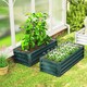 image 9 of Outsunny Set of 2 Raised Garden Bed Galvanised Planter Box, Green