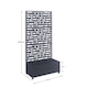 image 2 of Nicoman Metal Outdoor Privacy Screen Panel with Planter | Grey | Grey | 1