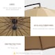 image 6 of Outsunny 3m Cantilever Shanghai Parasol Garden Hanging Banana Sun Umbrella with Crank Handle, 18 Sturdy Ribs and Cross Base, Beige