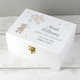 image 5 of Personalised Teddy & Balloons White Wooden Keepsake Box White