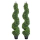 image 6 of Artificial Boxwood Spiral Tree Topiary Spiral Metal Top 120cm Tall | Green | 4ft