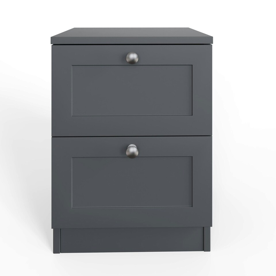 image 1 of FWStyle Artus Shaker 2 Drawer Bedside Table Nightstand Matt Grey