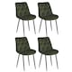 image 1 of SONARA Modern Set of 4 Velvet Dining Chairs with Ergonomic Upholstered Seat | Green | sage green
