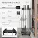 image 4 of Outsunny 5 Pieces Fireplace Companion Set, Metal Fireplace Accessories Fireside Companion Set with Brush, Shovel, Poker, A Pair of Tongs, Stand, Black