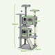 image 5 of PawHut 138cm Cat Tower with Scratching Posts Bed Condo Platform, Light Grey