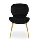 image 1 of Interiors by Premier Black Velvet Dining Chair, Luxury Dining Chair, Modern Black Velvet Dining Chair with Gold Finished Legs