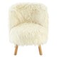 image 1 of Premier Kids White Faux Fur Chair, Backrest Indoor Accent Chair, Easy to Clean Small Lounge Chair