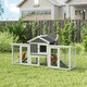 image 2 of PawHut Wood Chicken Coop Hens Cage Poultry House with Nesting Boxes Run