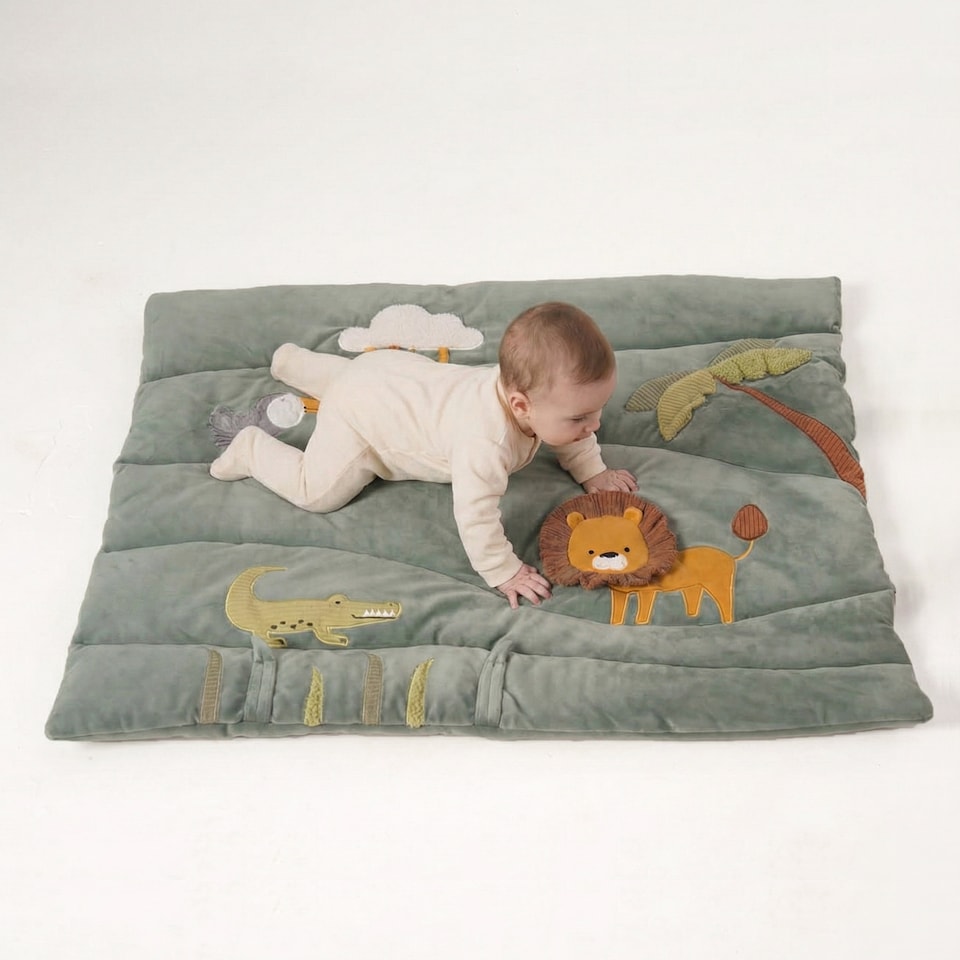 image 1 of MiniDream Baby Playmat Activity Gym and Playpen Mat - Jungle