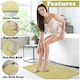 image 2 of VELVETIO Greek Bath Mat & Pedestal Mat Water Absorbent Non Slip Toilet Rugs Yellow | Lemon