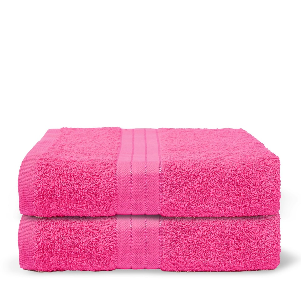 image 1 of OHS 2 x Luxury 100% Cotton 500GSM Bathroom Bath Towel Purple | Lilac | Bath towel