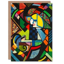 Henry Lyman Sayen Art Card Daughter in a Rocker Cubist Painting