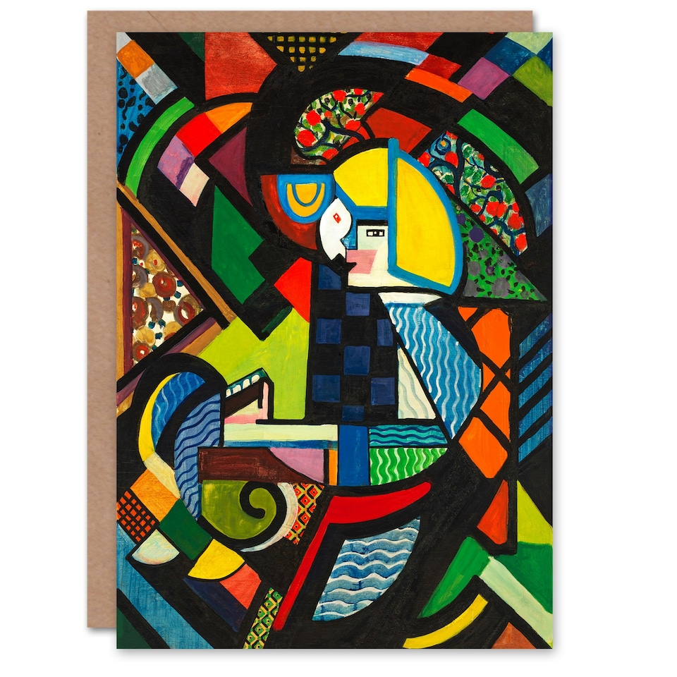 image 1 of Henry Lyman Sayen Art Card Daughter in a Rocker Cubist Painting