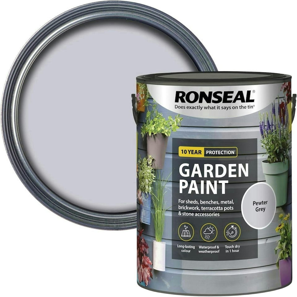 image 1 of Ronseal Garden Paint 5L Pewter Grey