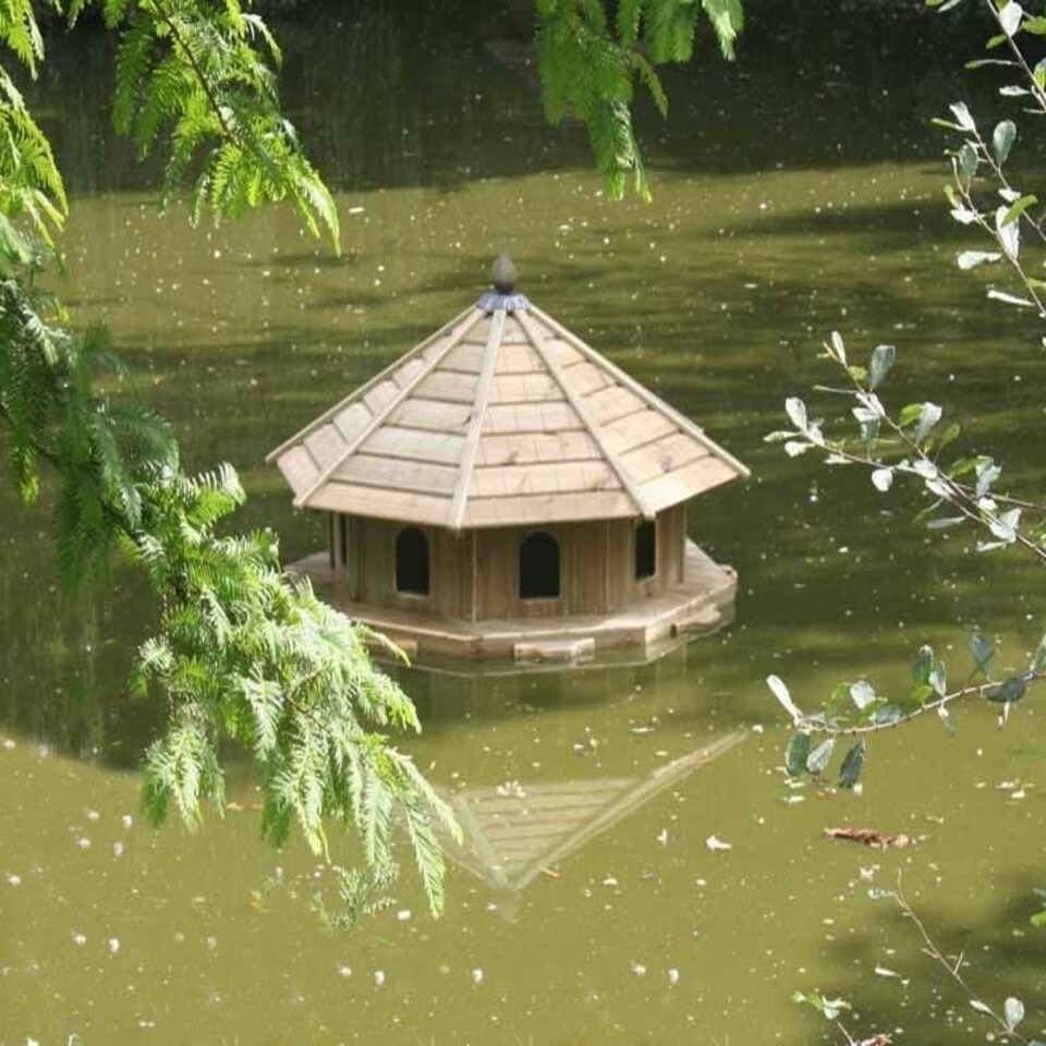 image 1 of Somerton Floating Duck Three Nest - Pressure Treated Red Pine - L125 x W125 x H60 cm Brown | One Size
