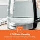 image 3 of Geepas 4 Slice Bread Toaster & 1.7L Illuminating Electric Glass Kettle Set | White