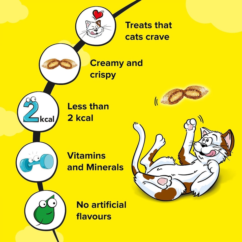 image 1 of 12 x 60g Dreamies Cat Treats Mixed Variety Snack Box Chicken Cheese & Salmon