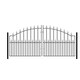 image 1 of Stirling Scroll Double Driveway Gate - Solid Steel - Fits Gap of 2743 mm x 914 mm High - Electro Galvanised/Black Powder Coated Black
