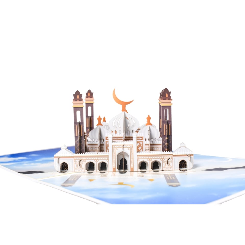 image 1 of Eid & Ramadan Moonlit Minarets 3D Pop-Up Greeting Card