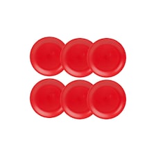 Unbreakable Reusable Plastic Dinner Plates | Red | 6