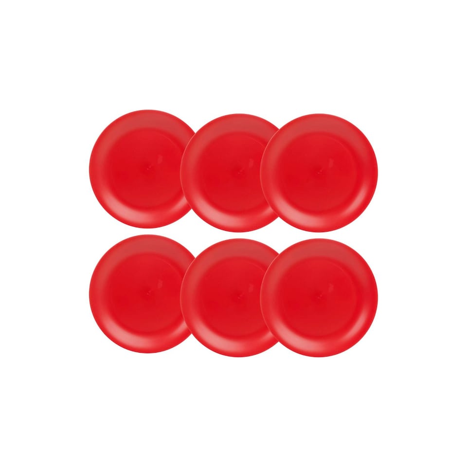 image 1 of Unbreakable Reusable Plastic Dinner Plates | Red | 6