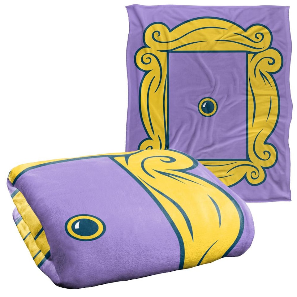 image 1 of Friends Silky Door Supersoft Blanket | Purple | Purple/Yellow | One Size | 1
