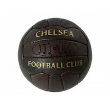 Chelsea FC Official Retro Heritage Leather Football - Brown - 5