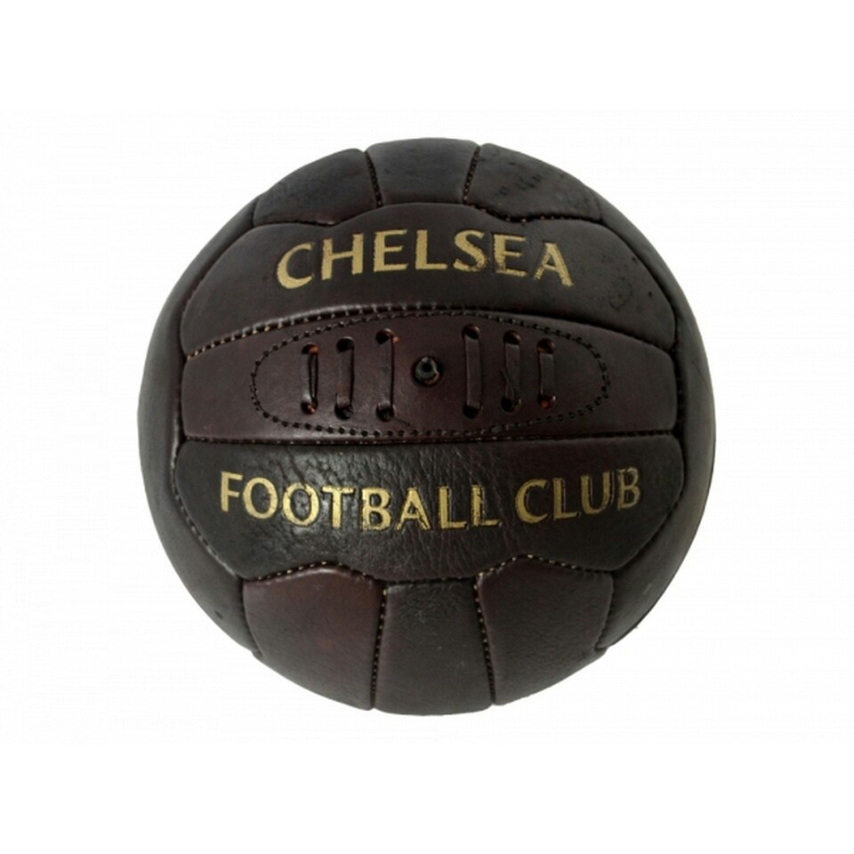 image 1 of Chelsea FC Official Retro Heritage Leather Football - Brown - 5