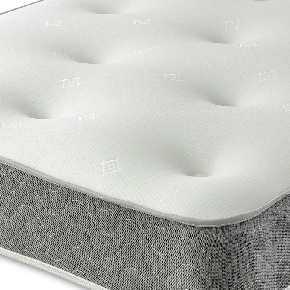 image 1 of Cooltouch Core Tufted Mattress - 9 Inch Deep, Memory Fibre and Spring Support | Grey | European Small Single