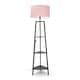 image 1 of ValueLights Hiru Black 3 Tier Shelf Floor Lamp Pink Shade & Bulb | Pink