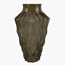 30cm Brown Geometric Glass Vase | Brown | 30