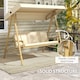 image 3 of Outsunny 3 Seater Garden Swing Chair with Adjustable Canopy and Cushions, Beige | White | Beige
