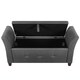 image 10 of Vida Designs Seville Storage Ottoman Bedroom Hallway Chest Bench, Dark Grey Linen Grey | Dark Grey Linen