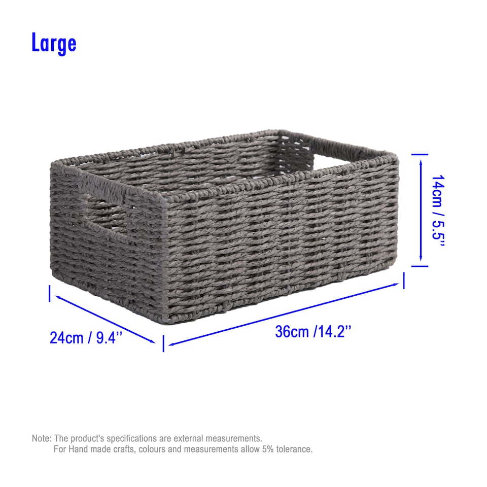 image 1 of Wickerfield Handwoven Paper Rope Storage Basket for Home Storage and Organisation