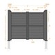 image 2 of Double Swing Gate 3250x1800mm - Aluminium - Horizontal Solid Infill and Flat Top - Black Black