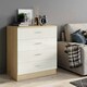 image 2 of Modern 4-Drawer Chest of Drawers High Gloss Finish In Oak and Cream Cream | Oak