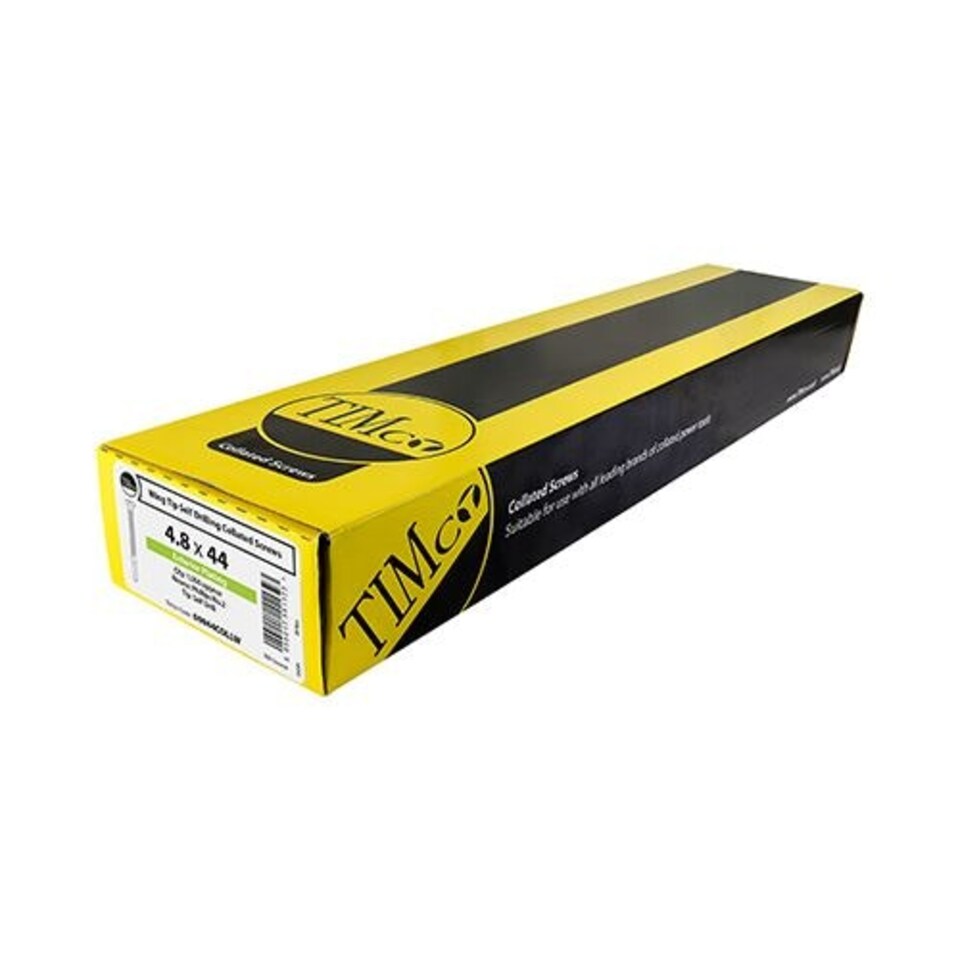 image 1 of Timco - Collated Timber to Light Section Screws - Countersunk - Wing-Tip - Self-Drilling - Exterior - Silver Organic (Size 4.8 x 44 - 1000 Pieces)