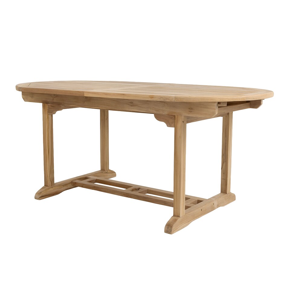 image 1 of Charles Bentley Solid Wooden Teak Garden Patio Oval 6-8 Seater Extendable Table