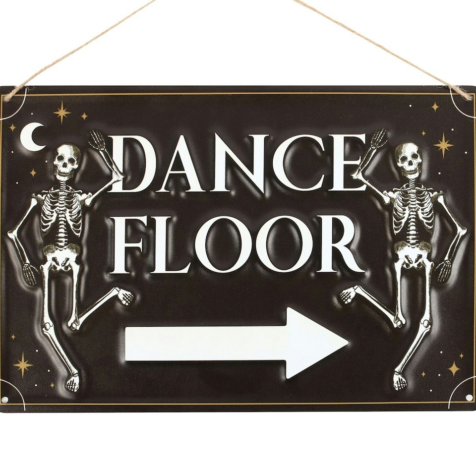 image 1 of Something Different Dance Floor Metal Hanging Sign - Black/White/Gold - One Size