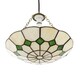 image 5 of Classic Amber Stained Glass Tiffany Pendant Lighting Shade with Green Diamonds | Green